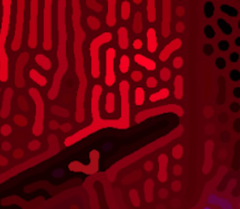 Image showing the aliasing artifacts in the final output of the Turing pattern algorithm